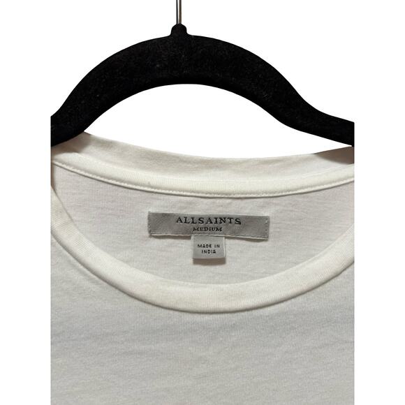 AllSaints White Cotton Trixi Ruffle Sleeve T-Shirt Dress Size Medium - Picture 6 of 7